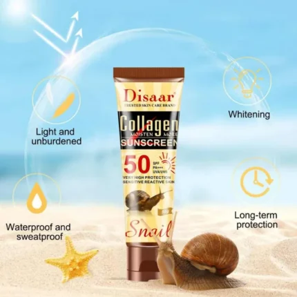 DISAAR SNAIL COLLAGEN SUNSCREN CREAM SPF 50 - 50gm